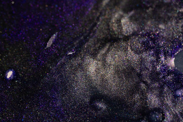Abstract purple swirl with glossy bubbles