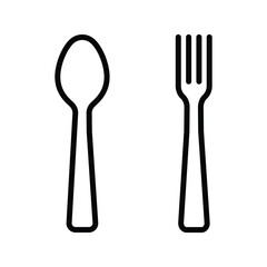 Spoon and fork icon editable stroke