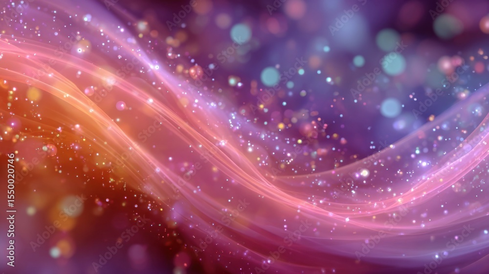 Poster a mesmerizing swirl of colors forms an abstract design, enriched with sparkling bokeh lights, creati
