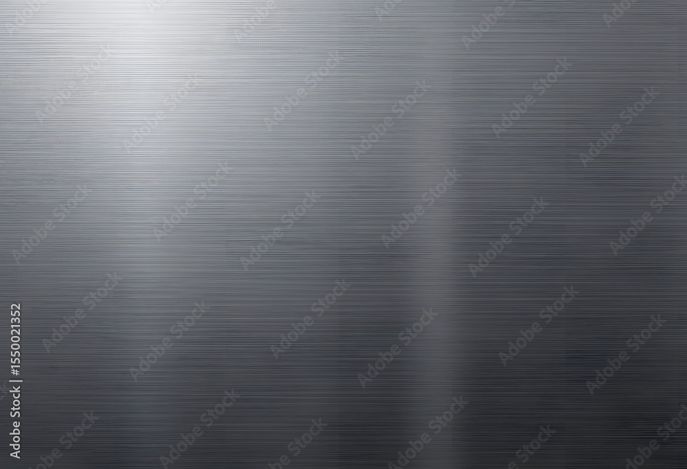 Poster Metallic Gradient Texture, Dark To Light Gray Surface, Brushed Effect Design, Horizontal Lines Background. Modern And Clean, Subtle Light Reflection, Perfect For Backgrounds. The Image Provides Depth