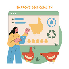 Egg Farm. Flat Vector Illustration