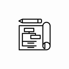 document plan pencil icon sign vector
