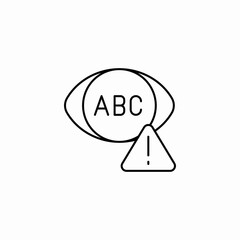 eye abc alert icon sign vector