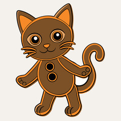 A cute cat is playing vector icon
