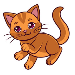 A cute cat is playing vector icon