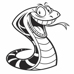 Fototapeta premium Funny Snake Vector – Cute Cartoon Reptile Character | Smiling Snake Illustration – Playful Jungle Animal Design | Silly Snake Vector – Goofy and Adorable Serpent Art