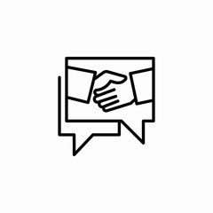 handshake speech bubbles icon sign vector