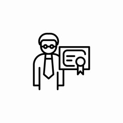 man with certificate icon sign vector