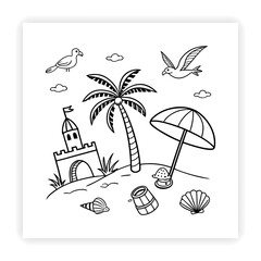 Hand Drawn Summer Vacation Elements
