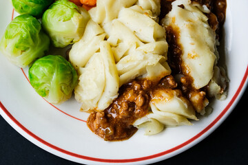 Classic Minced Lamb Shepherds Pie With Brussel Sprouts And Carrots