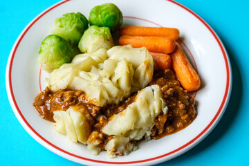 Classic Minced Lamb Shepherds Pie With Brussel Sprouts And Carrots