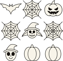 Spider and pumpkin set