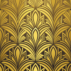 Luxury golden wallpaper. Art Deco Pattern, Vip invitation background texture for print, fabric, packaging design