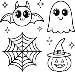 set of halloween ghosts
