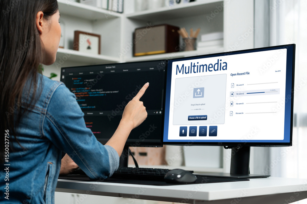 Poster multimedia cloud computing storage for uploading and store files online brisk for internet users and