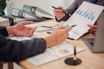 Business team discuss and explain marketing plan to plan financial strategy for business owner...