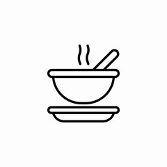 steaming soup bowl icon sign vector