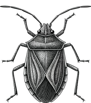 Detailed true bug illustration, isolated on white background