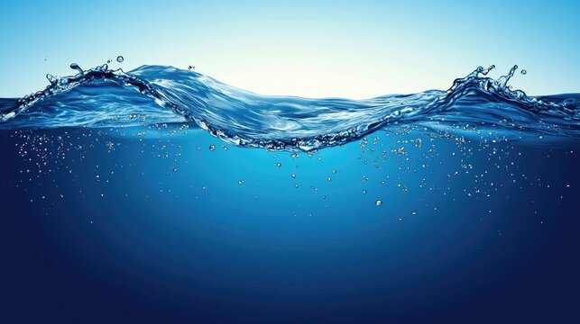 Water waves and bubbles in a split view.