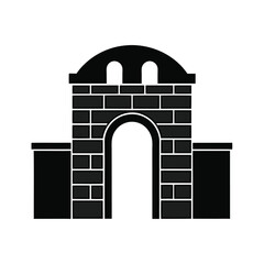 Fototapeta premium vector illustration of silhouette arched gate and bricks architecture