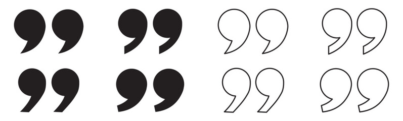Quote mark. Quotes icon set. Quote symbol. Simple quotes collection. Quote icon vector illustration. Quotation mark sign and symbol. Set of quote mark . Quotation mark icon collection. 
