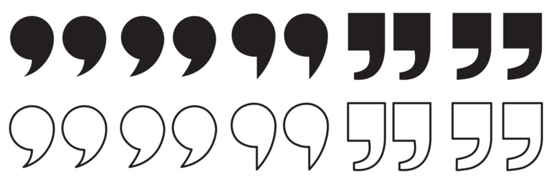 Quote mark. Quotes icon set. Quote symbol. Simple quotes collection. Quote icon vector illustration. Quotation mark sign and symbol. Set of quote mark . Quotation mark icon collection. 