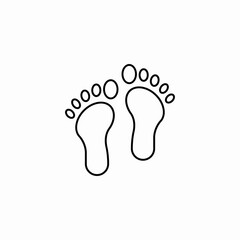 bare foot prints icon sign vector