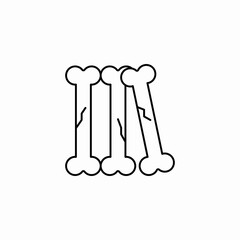 broken bones stacked icon sign vector