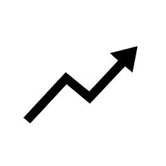 Trend Up Graph Icon – Vector Trending Symbol Isolated on White for Website and UI Design