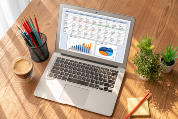 Business data dashboard provide business intelligence analytic for marketing strategy planning...