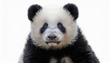 Obraz premium panda cub isolated on transparent background generative ai