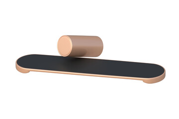 Modern balance board isolated on white background. Equipment for training. Deck for fitness. 3d render