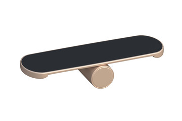 Balance board isolated on white background. Equipment for training. Deck for fitness. 3d render