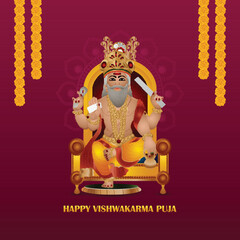 Vishwakarma puja day celebration for vishwakarma hindu god