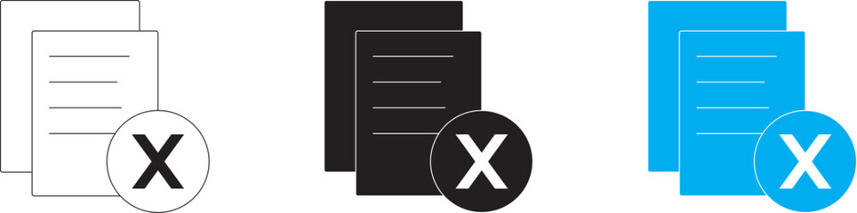 Clipboard, checklist, report, survey or agreement editable stroke outline icons set isolated on white background flat vector illustration