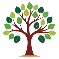 Minimal Elm Tree Vector Illustration