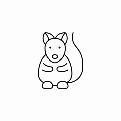 cartoon mouse sitting icon sign vector