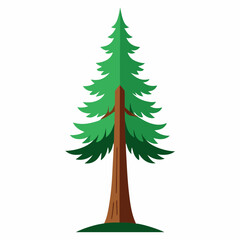 Simple Redwood Tree Line Art Icon
