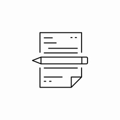 document pencil icon sign vector