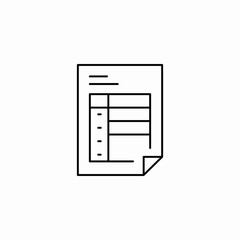 document table  icon sign vector