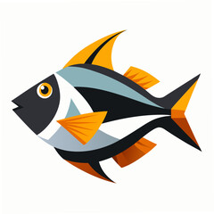 Minimal Swordtail Fish Vector Illustration