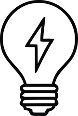 A simple lightbulb icon representing an idea isolated on white background