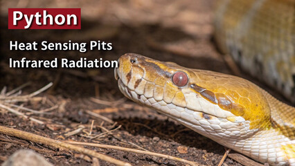 Burmese Python Head Close-up Heat Sensing Pits and Infrared Radiation