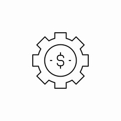 gear dollar sign icon sign vector
