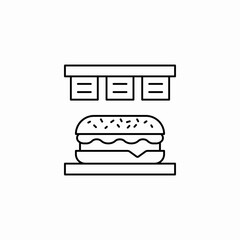 hamburger display shelf icon sign vector