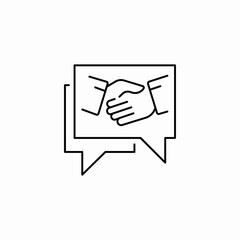 handshake chat bubbles icon sign vector