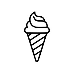 Handdrawn Ice Cream Cone Stripes Swirl Dessert Sweet Treat icecream