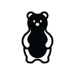 Naklejka premium silhouette gummy bear silhouette in doodle style