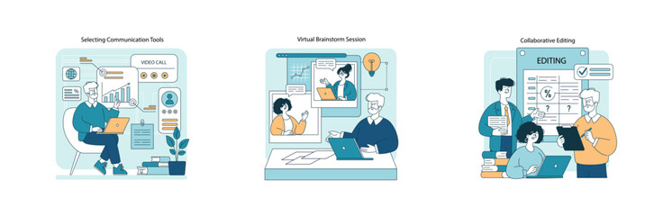 Fototapeta premium Virtual Collaboration Tools in Business Settings