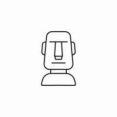 moai easter island icon sign vector